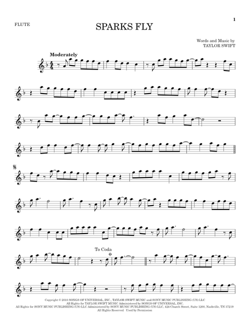 Sparks Fly - Taylor Swift (Flute Solo)