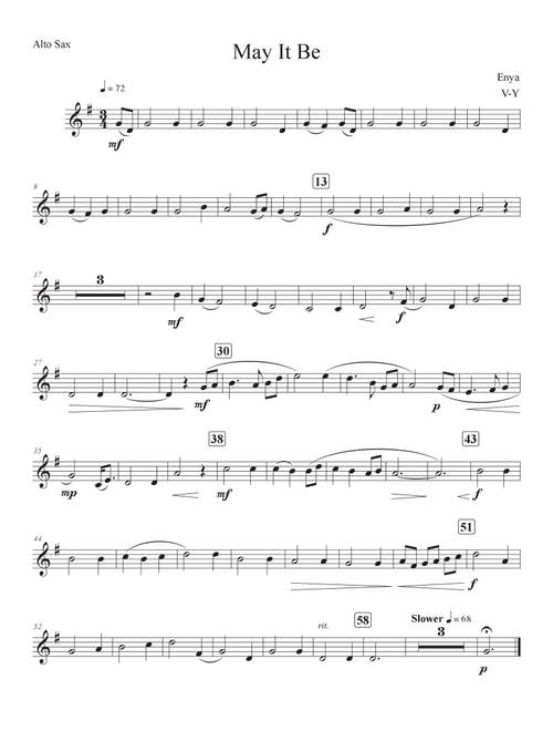 May It Be (Chantage Version) (Arr. Adam Vernon-Young) (Woodwind Ensemble)