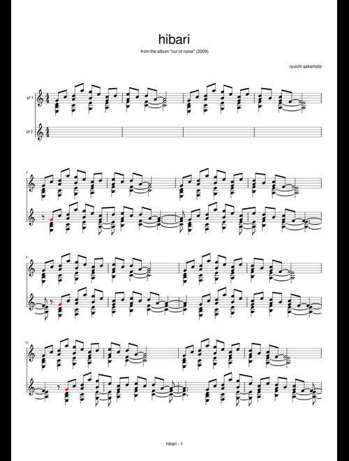 坂本龍一 sheet music by junjun0629 | Play, print, and download in