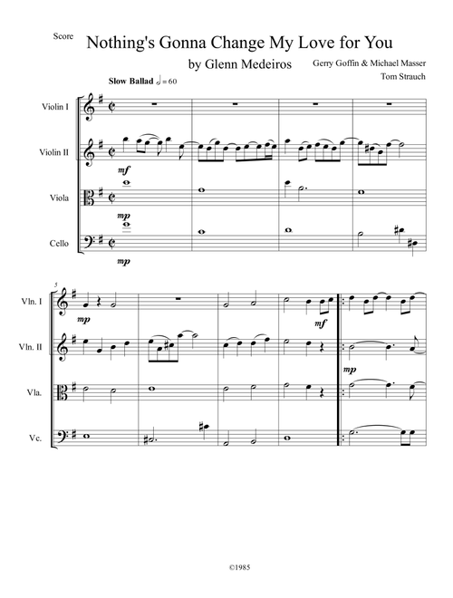 Nothing's Gonna Change My Love For You (Arr. Thomas Strauch) - Glenn Medeiros (String Quartet)