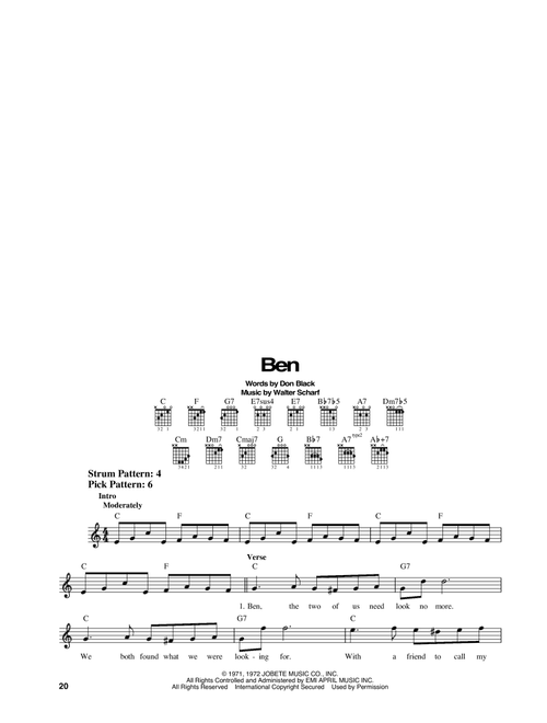 Ben - Michael Jackson (Easy Guitar)