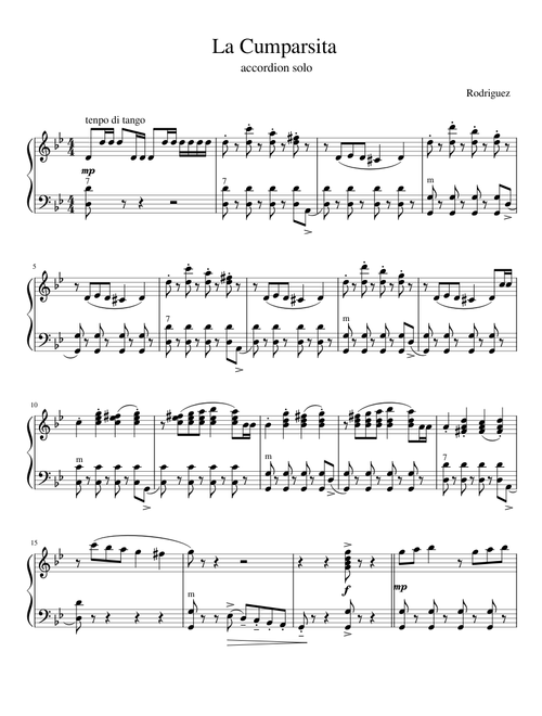 La Cumparsita accordion solo