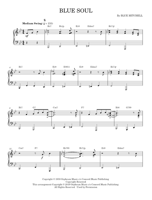 Blue Soul - Blue Mitchell (Piano Solo)