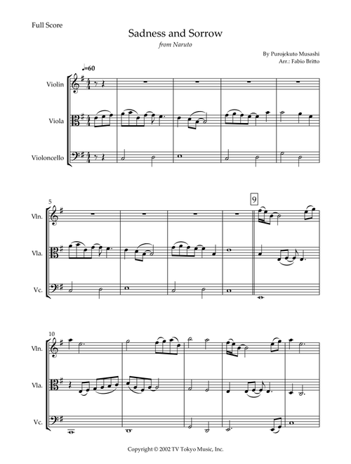 Sadness And Sorrow (Arr. Fabio Britto) - Purojekuto Musashi (String Ensemble)