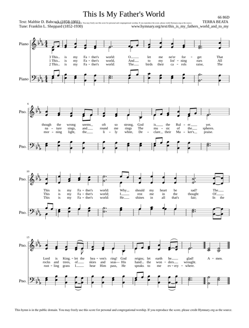 This Is My Father's World - Maltbie D. Babcock