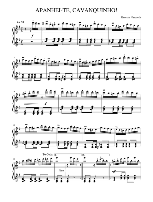 APANHEI TE CAVANQUINHO - Ernesto Nazareth