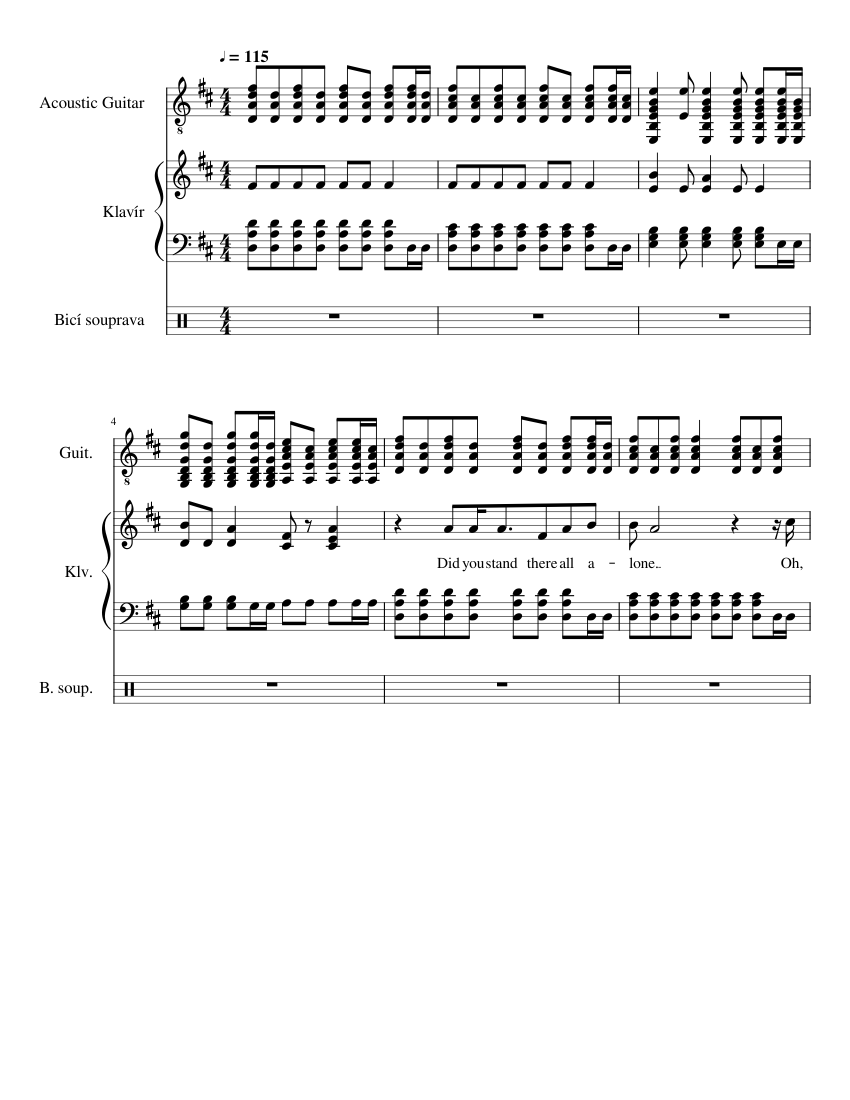 cigarette daydreams - cage the elephant Sheet Music for Piano, Guitar, Drum  group (Mixed Trio)