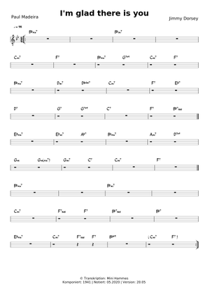 I'm Glad There Is You (Lead sheet with lyrics ) Sheet Music with