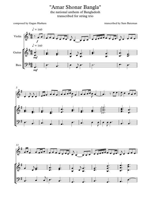 Amar Shonar Bangla (Arr. Sam Bateman) - Gagan Harkara (Small Ensemble)