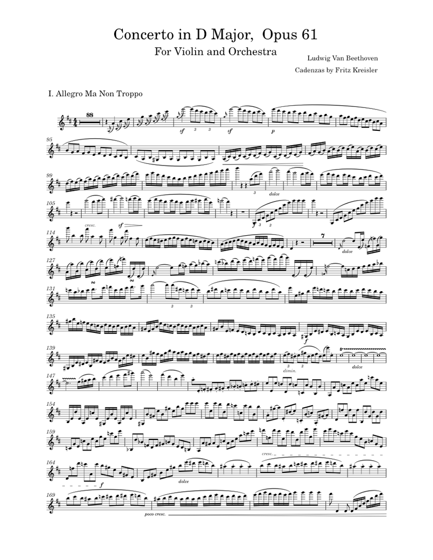 Violin Concerto in D major, Op.61 (with Cadenzas by Fritz Kreisler