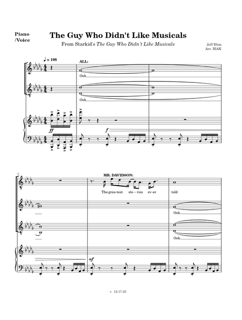 The Guy Who Didn't Like Musicals (Piano/Voice)