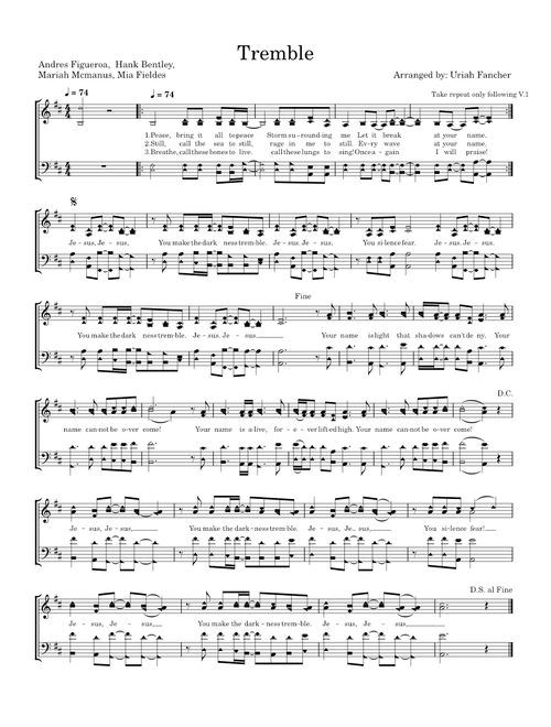 Tremble – Bethel Music (Acapella Arrangement)