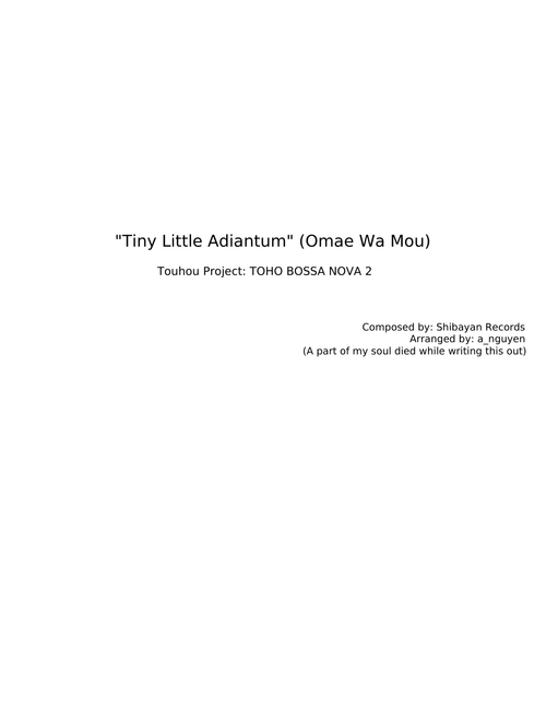 Tiny Little Adiantum - Shibayan Records