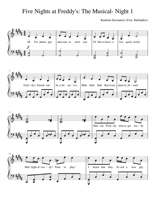 FNaF: The Musical - Night 1