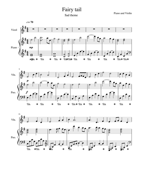 Fairy tail: Sad theme duet