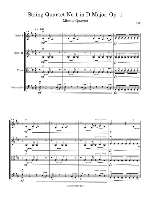 String Quartet No.1 in D Major, Op. 1