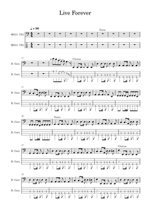 Live Forever - Oasis Sheet Music for Drum group (Solo) | MuseScore.com