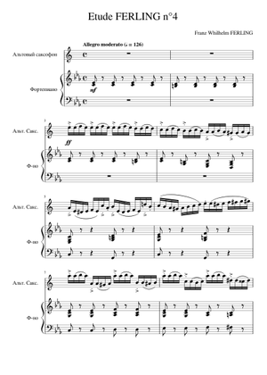 Ferling Etude No. 8 – Franz Wilhelm Ferling Study No. 8 in E minor | 48 ...
