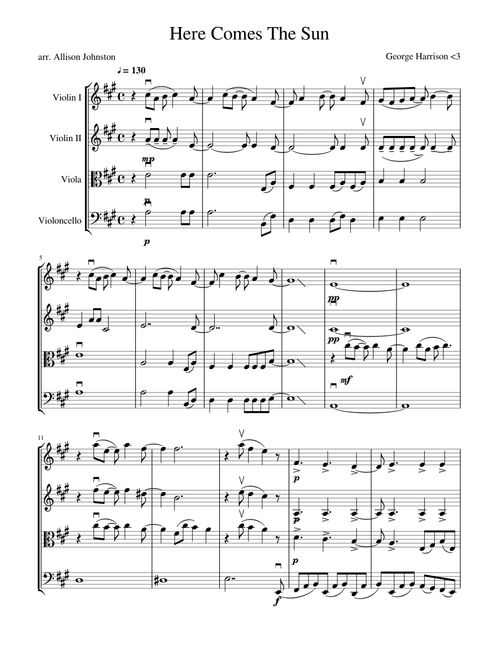 Here Comes the Sun - The Beatles for String Quartet