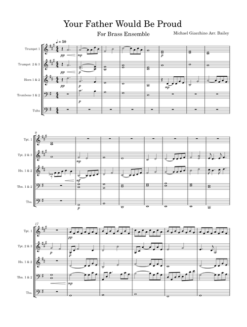 Your Father Would Be Proud for Brass Ensemble