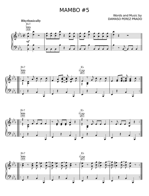 Mambo no 5 lou bega - Damaso Perez Prado