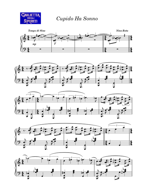 Giulietta Degli Spiriti sheet music by dcardillo | Play, print