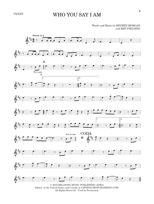 Who You Say I Am - Hillsong Worship (Violin Solo)
