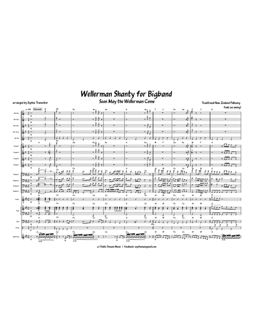 Wellerman sea shanty arranged for epic Bigband (Arr. Sophia Transistor) - Traditional (Piano-Vocal-Guitar)