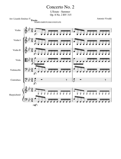 The four seasons - summer – Antonio Vivaldi The Four Seasons - Summer/Presto