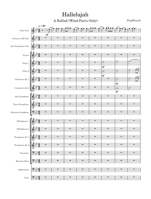 Hallelujah Marching Band Arrangement (No Percussion)