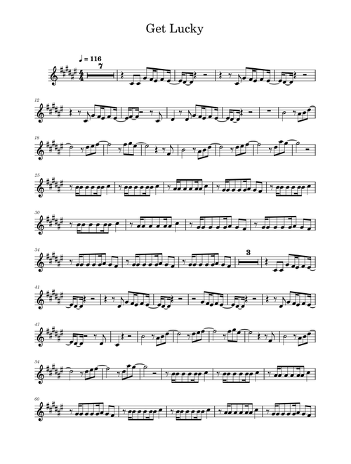 Get Lucky (featuring Pharrell Williams) – Daft Punk Alto Sax