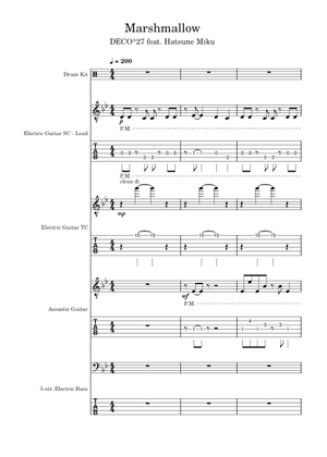 マシュマロ Marshmallow – DECO*27 Sheet Music for Piano (Solo