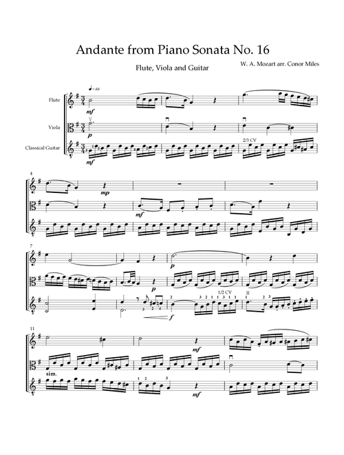 Andante (Arr. Conor Miles) - Wolfgang Amadeus Mozart (Small Ensemble)