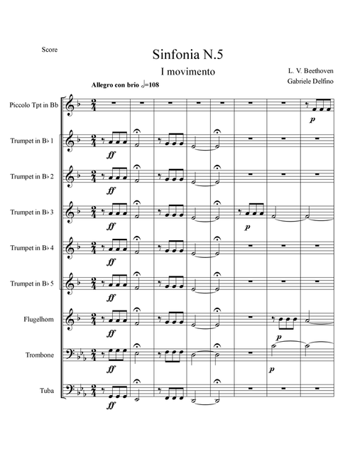 Symphony No.5 - I mvt (Arr. Gabriele Delfino) - Ludwig van Beethoven (Brass Ensemble)