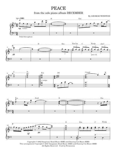 George Winston sheet music by abbyh0610 | Play, print, and