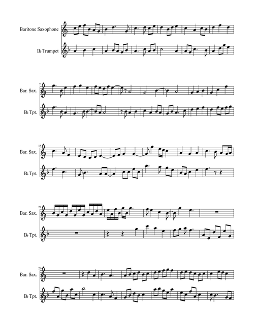 Trumpet and Bari Sax Duet