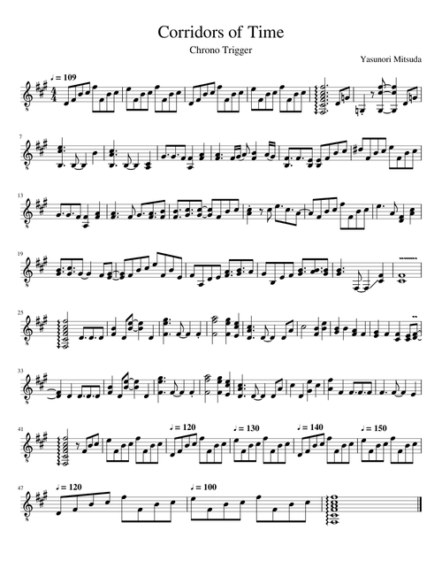 Chrono Trigger - Corridors of Time / Zeal Kingdom - for guitar