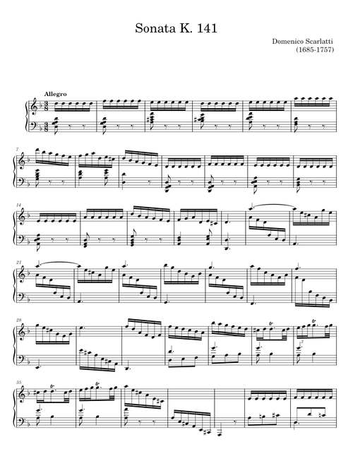 Keyboard Sonata in D minor, K.141 - Domenico Scarlatti