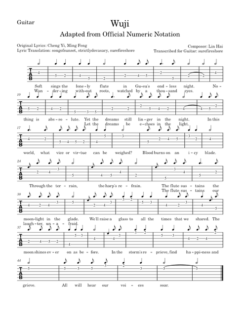 Wuji (Guitar Tabs)