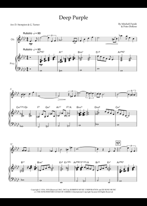 Deep Purple [lead sheet] Sheet Music with Chords for Piano (Solo