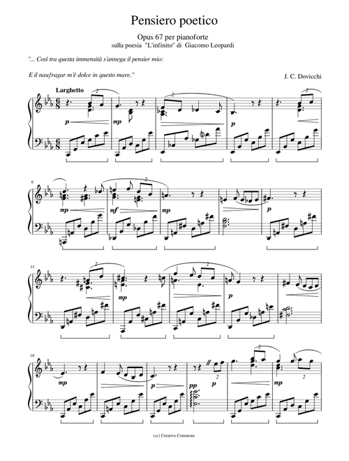 Pensiero poetico Op67 - Dovicchi, J. C.