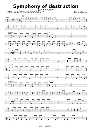 Symphony of Destruction-Megadeth Sheet Music for Guitar, Bass