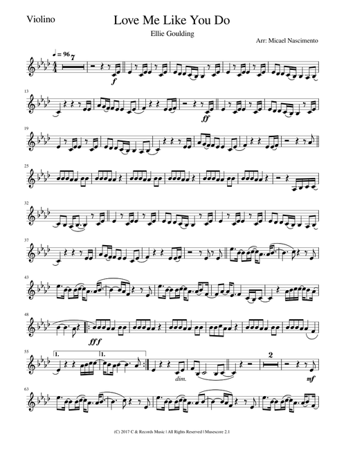 Love Me Like You Do - Violino