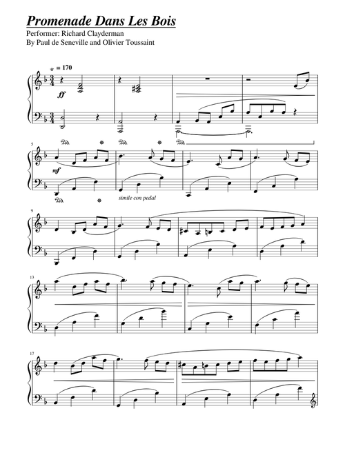 Promenade Dans Les Bois -Richard Clayderman-