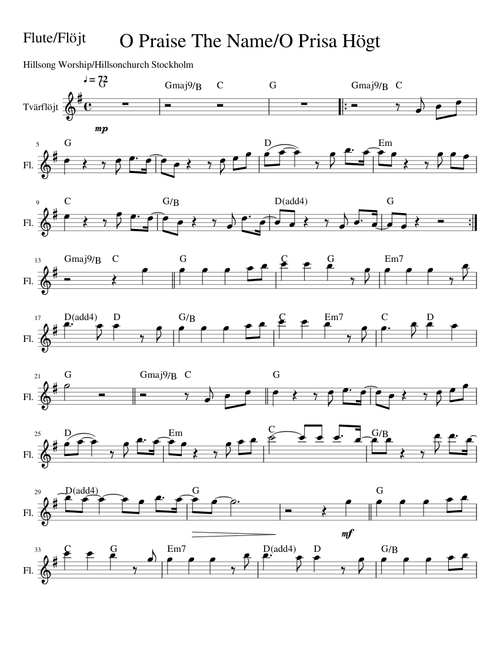 O Praise The Name- flute
