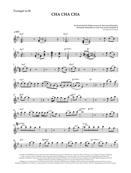 Cha Cha Cha (Arr. Cid Araujo) - Bruno Mars (Trumpet Solo)