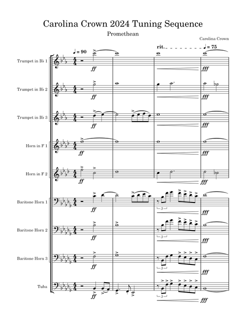 Carolina Crown 2024 Tuning Sequence