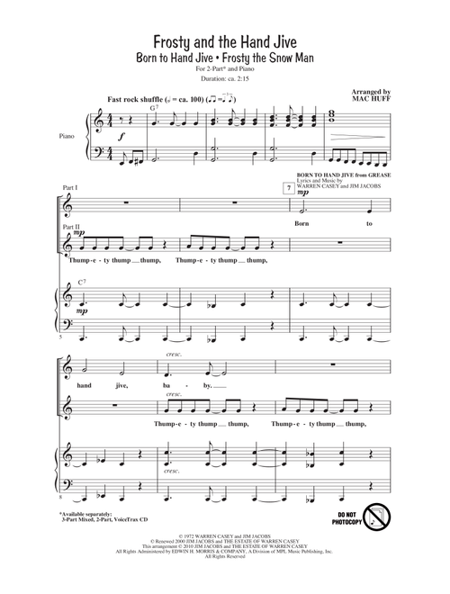 Frosty And The Hand Jive (Arr. Mac Huff) (Choral, 2-Part)