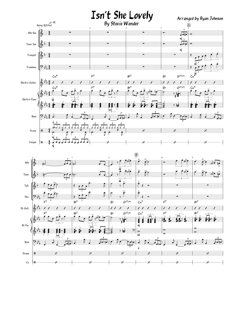 ビッグバンド楽譜「Isn't She Lovely」DOC SEVERINSEN ビッグバンド楽譜「Isn't She Lovely」DOC SEVERINSEN ビッグ