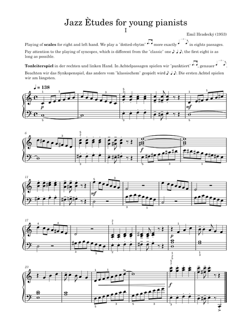 Jazz Ètudes for young pianists #1 – Emil Hradecký